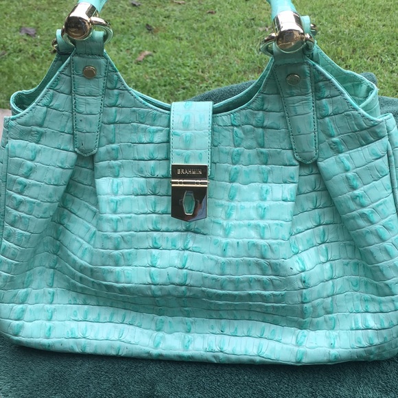 🎉🎉🎉💙HOST PICK NWT Color Mint La Scala Brahmin - Picture 2 of 8